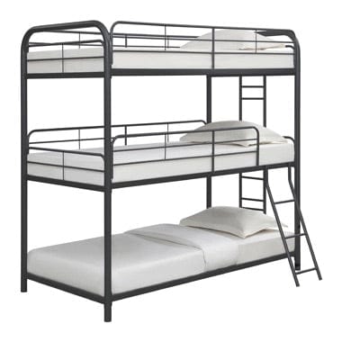 Garner Triple Bunk Bed With Ladder Gunmetal
