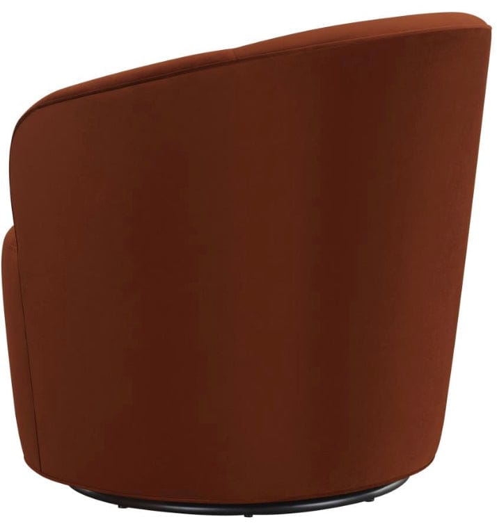 Joyce Sloped Arms Swivel Chair Burnt Orange