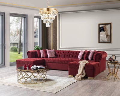 Lauren  Velvet Double Chaise Sectional