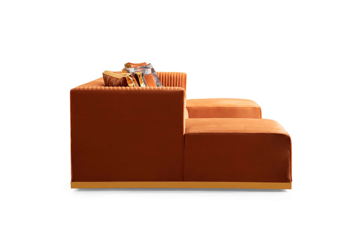 Juliana Velvet Double Chaise Sectional