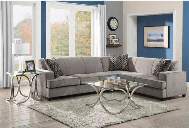 Tess L-shape Sleeper Sectional Grey