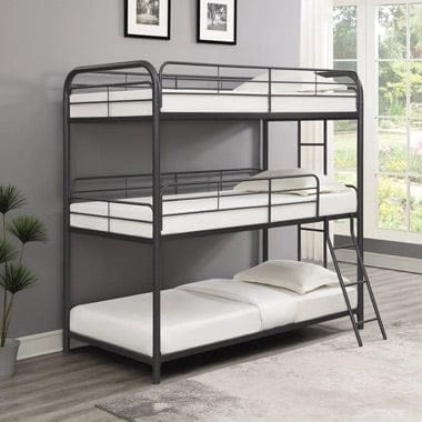 Garner Triple Bunk Bed With Ladder Gunmetal