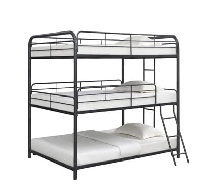 Garner Triple Bunk Bed With Ladder Gunmetal