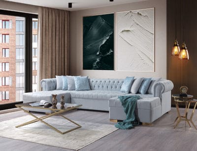 Lauren  Velvet Double Chaise Sectional