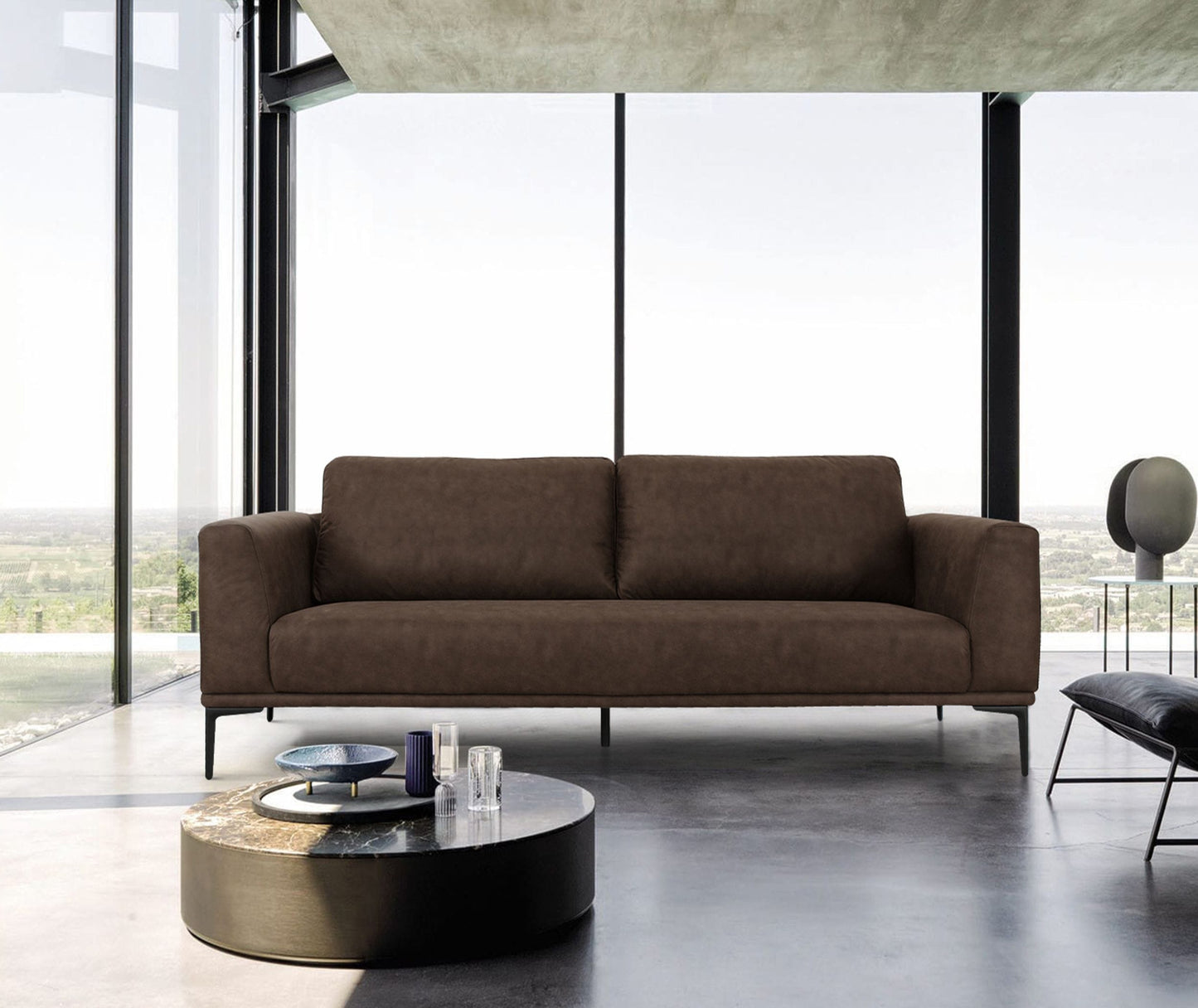 Divani Casa Jada - Modern Brown Fabric Sofa