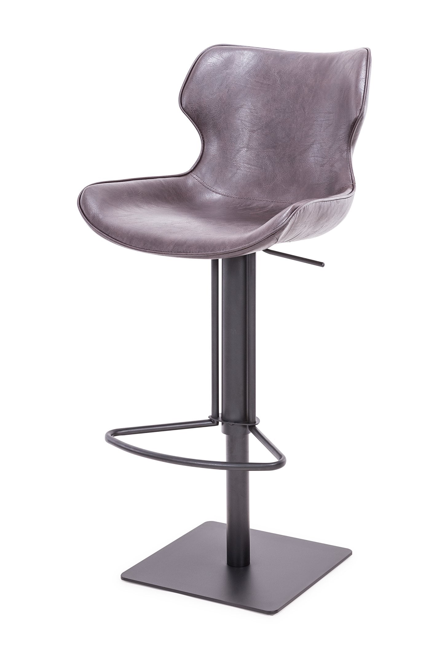 Modrest Jamila - Modern Dark Brown Eco-Leather Bar Stool