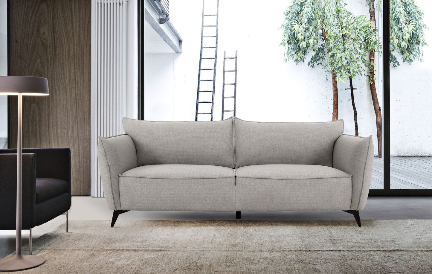 Divani Casa Jihae - Modern Grey Fabric Sofa
