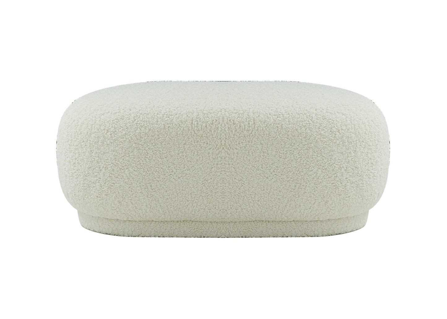 Divani Casa Kael - Contemporary White Sherpa Ottoman