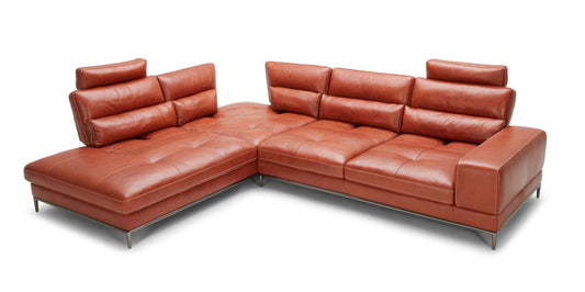 Divani Casa Kudos - Modern Cognac LAF Chaise Sectional Sofa