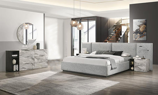Nova Domus Maranello - Eastern King Modern Grey Bed Set