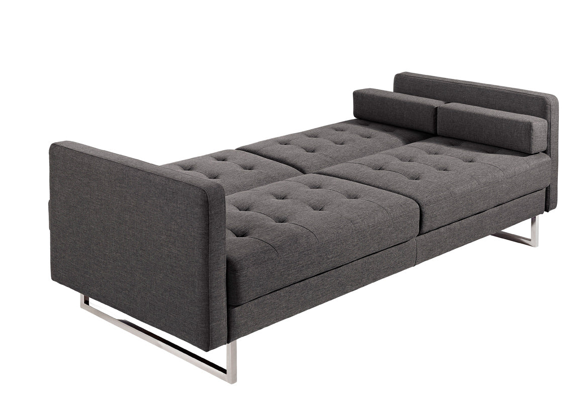 Divani Casa Bauxite Modern Grey Fabric Sofa Bed