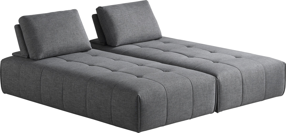 Divani Casa Edgar - Modern Grey Fabric Modular Sectional Sofa