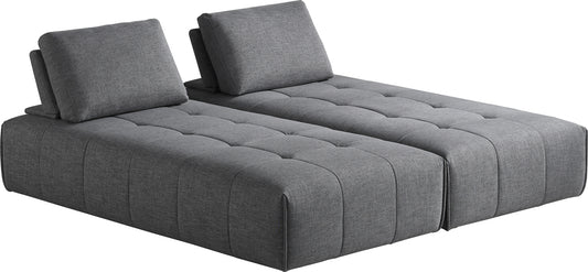 Divani Casa Edgar - Modern Grey Fabric Modular Sectional Sofa