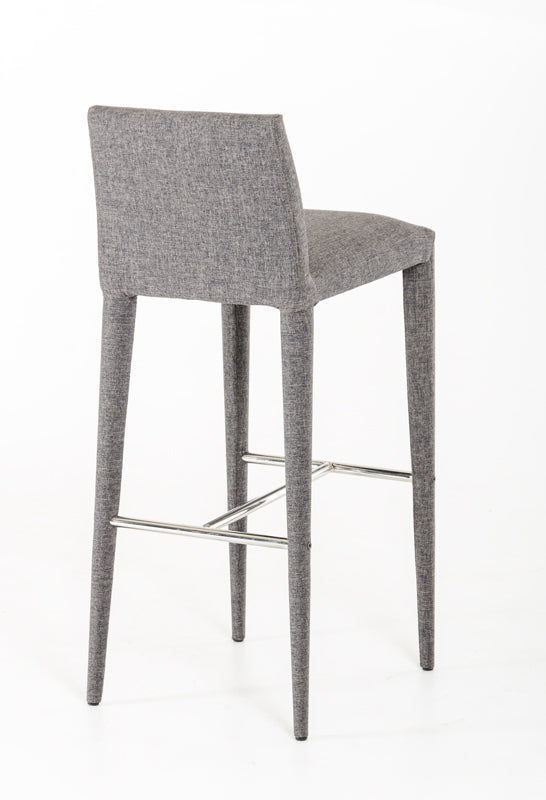 Modrest Medford Mid-Century Grey Fabric Bar Stool