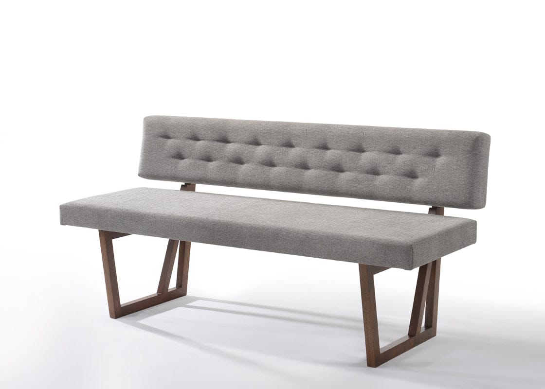 Modrest Jordan Modern Grey & Walnut Dining Bench