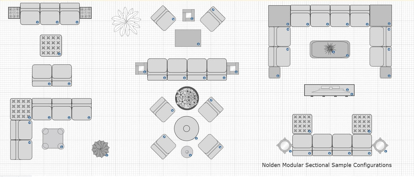 Divani Casa Nolden - Modern Modular Grey Fabric Armless Seat