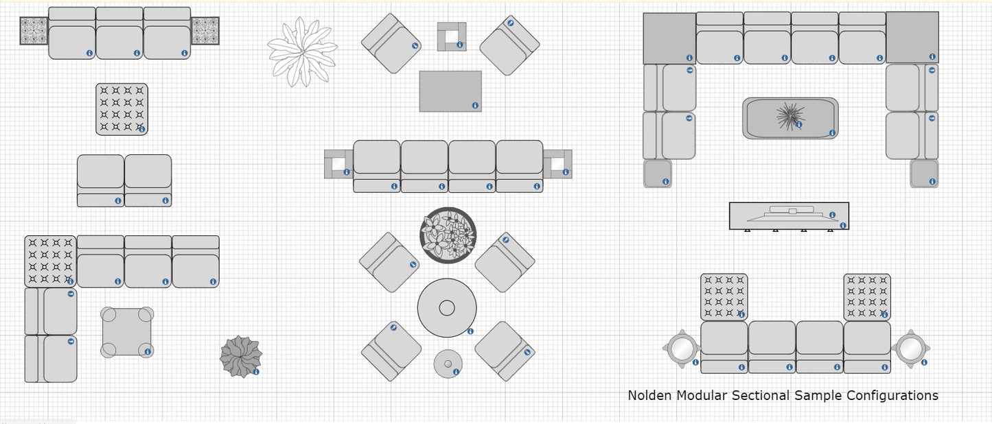 Divani Casa Nolden - Modern Modular Grey Fabric Ottoman