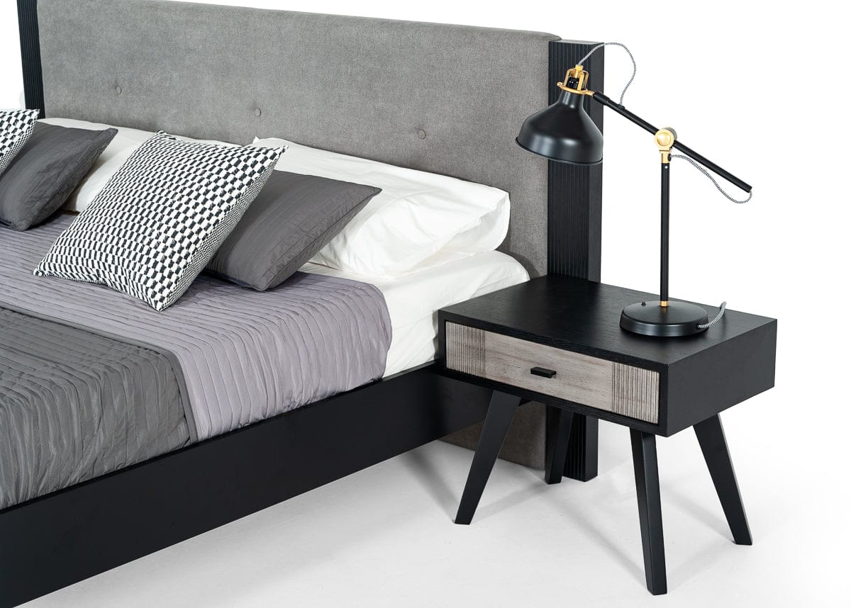Nova Domus Panther Contemporary Grey & Black Bed