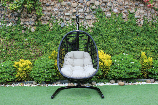 Renava Havana Outdoor Black & Beige Hanging Chair