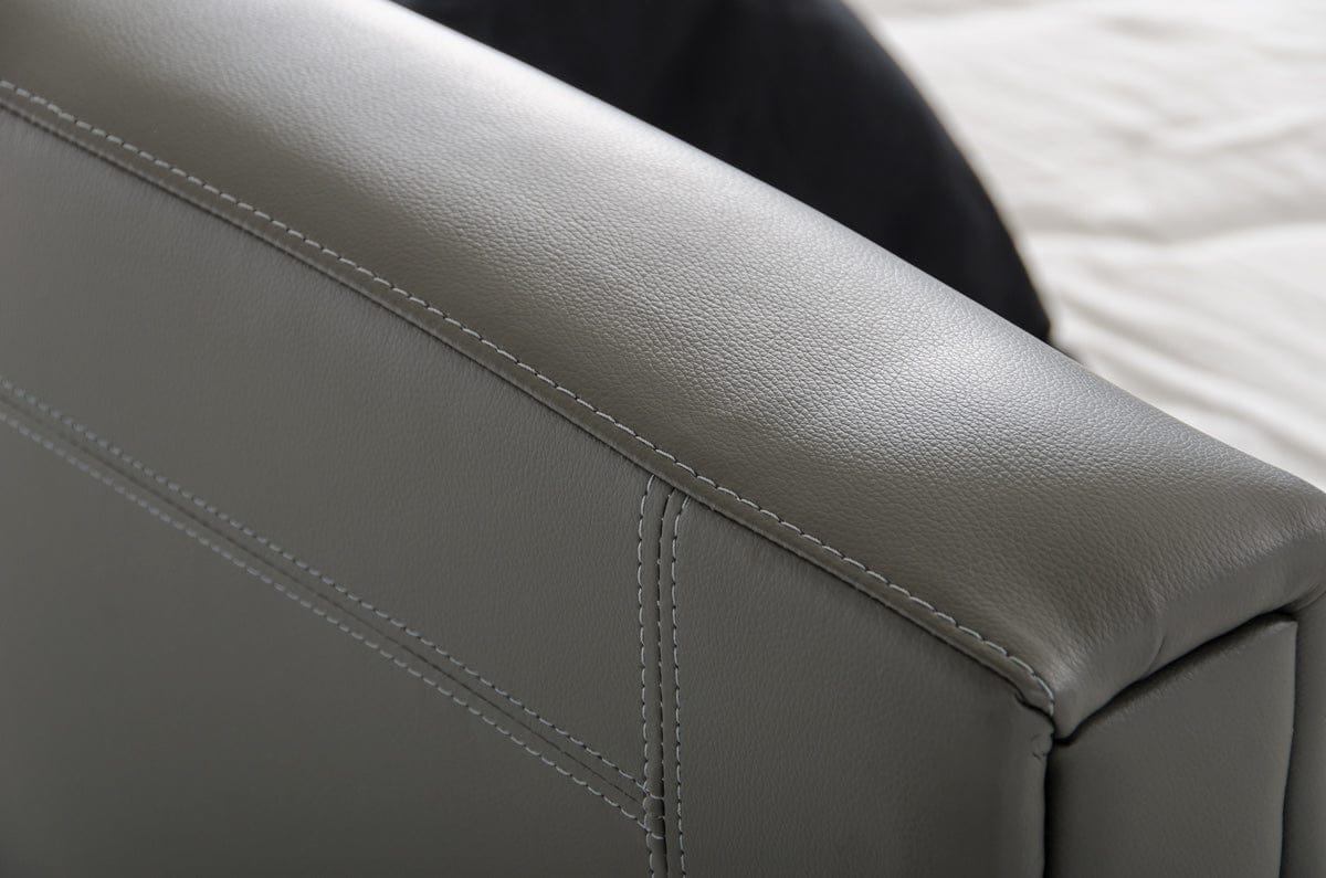 Modrest Ramona Modern Grey Leather Bed