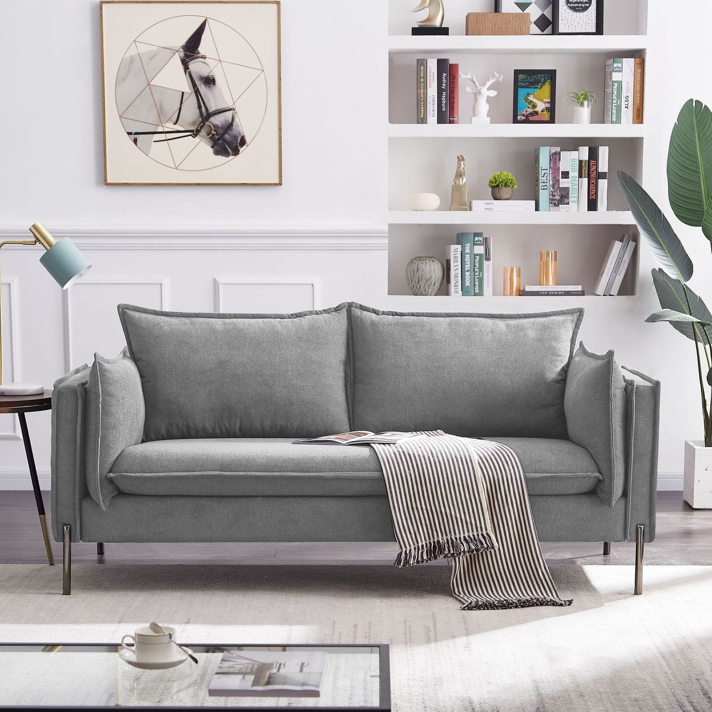 Divani Casa Randolf - Modern Grey Loveseat
