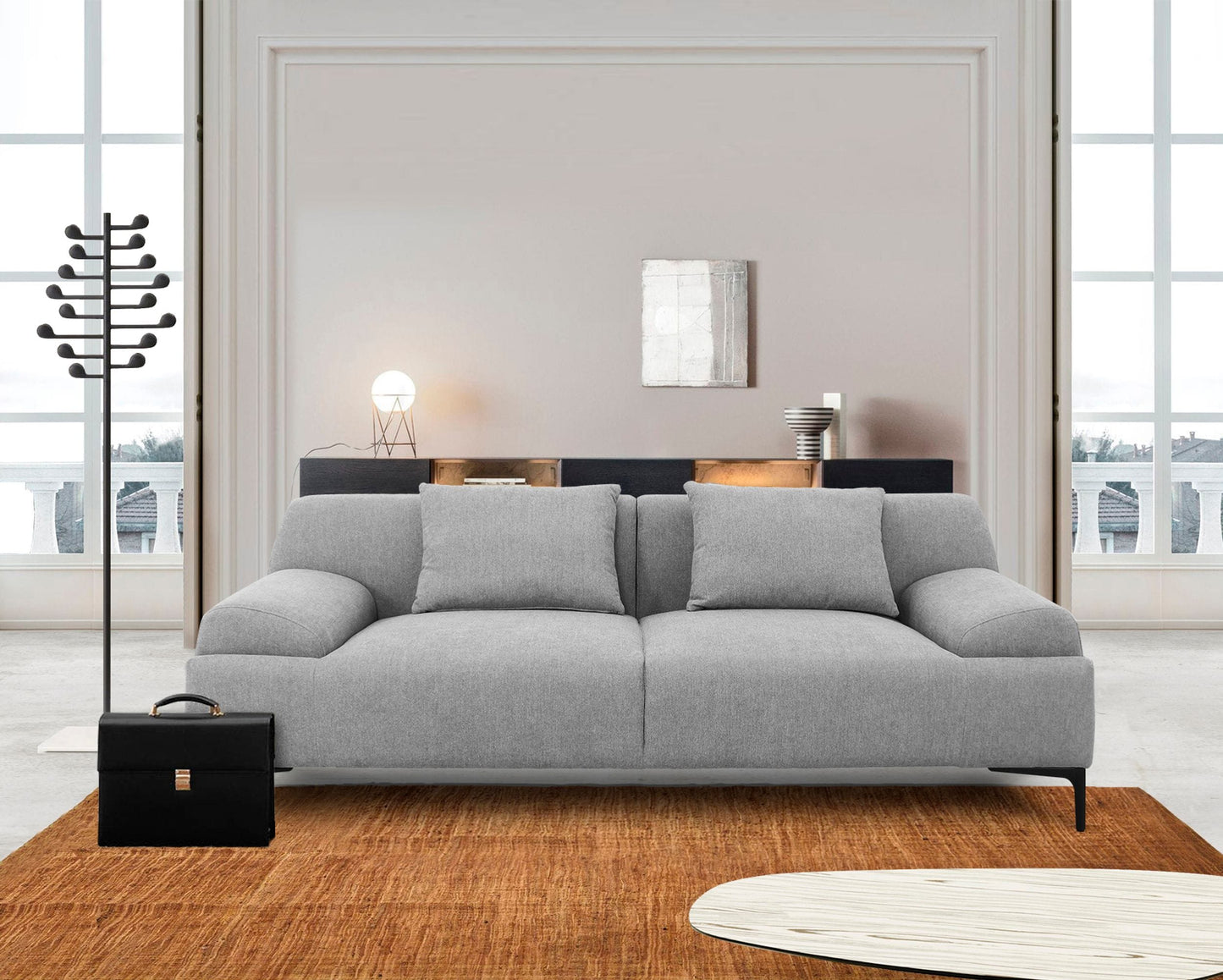 Divani Casa Ronny - Modern Grey Loveseat