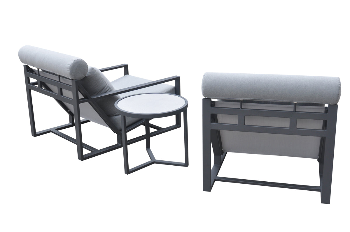 Renava Boardwalk Outdoor Grey Lounge Chair Set