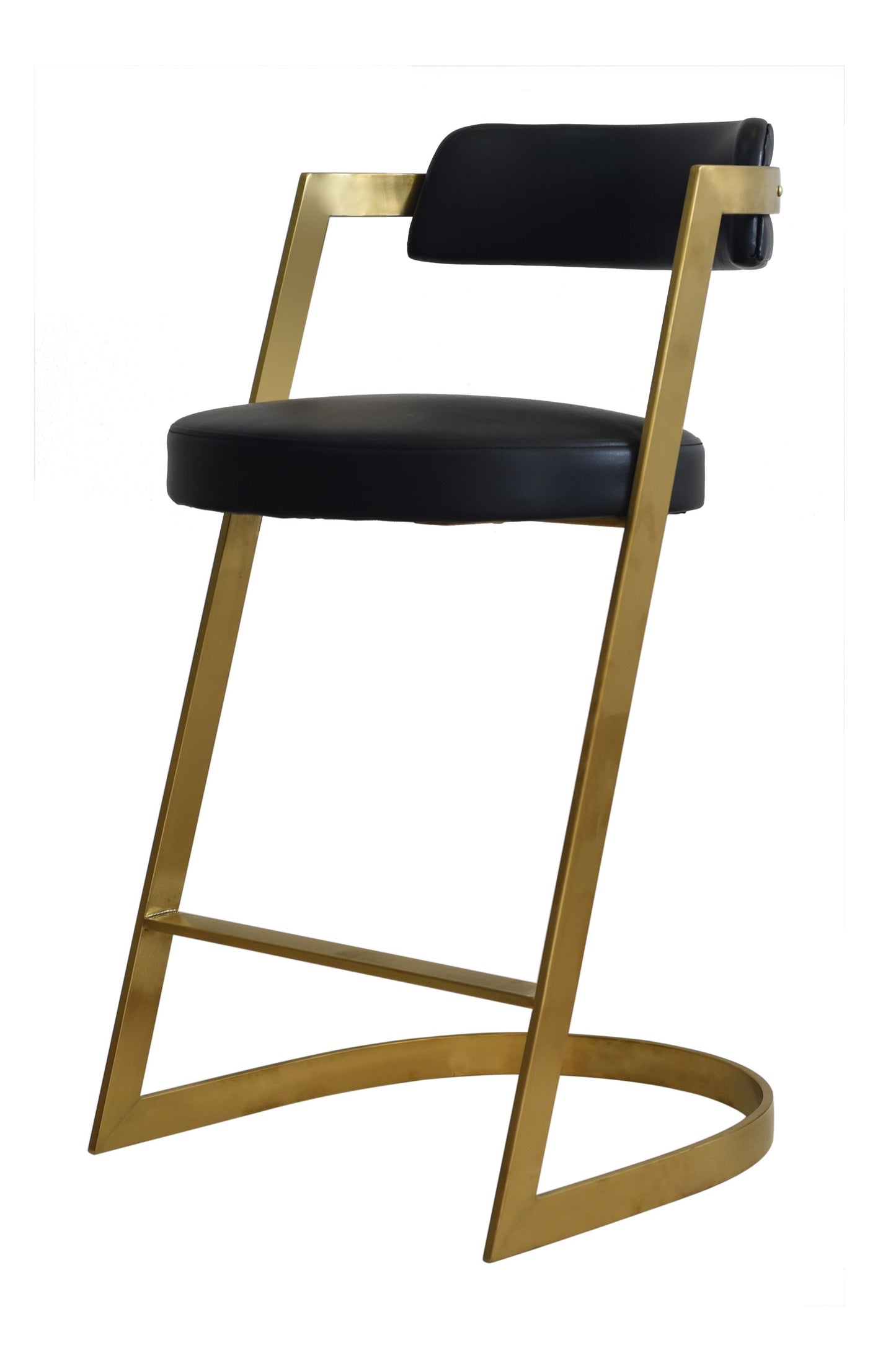Modrest Shandra - Black Pleather + Gold Counter Stool
