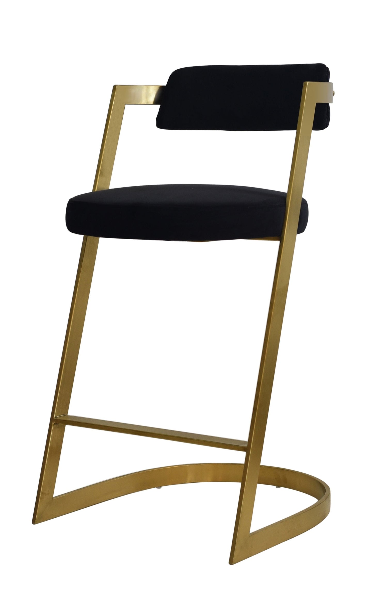 Modrest Shandra - Black Velvet + Gold Counter Stool