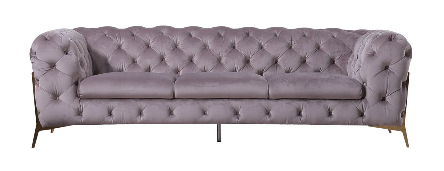 Divani Casa Sheila - Transitional Silver Fabric Sofa
