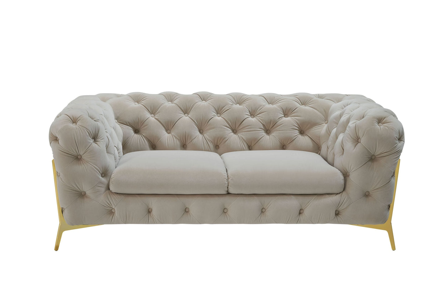 Divani Casa Sheila - Transitional Beige Fabric Loveseat