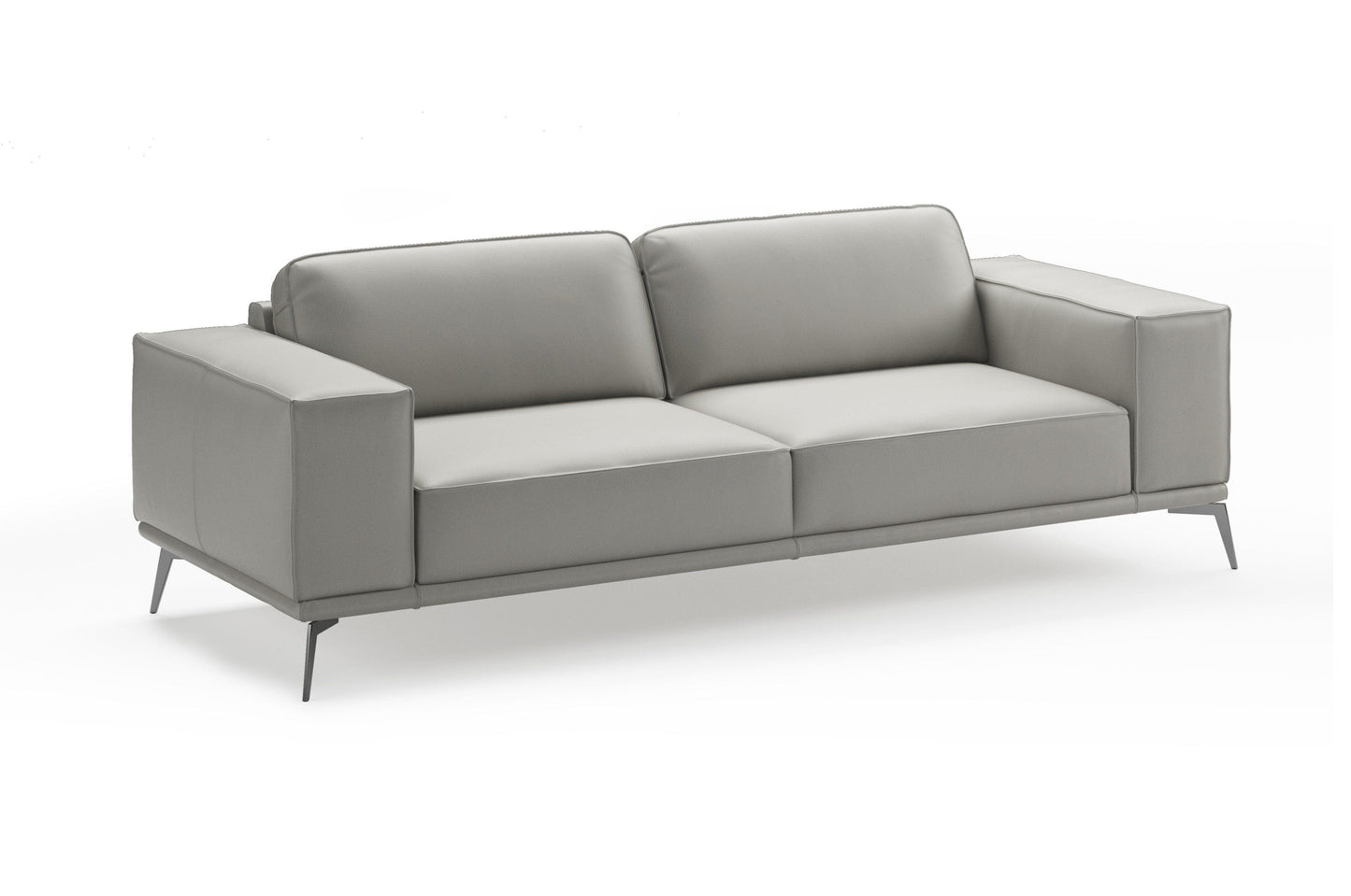 Coronelli Collezioni Soho - Contemporary Italian Light Grey Leather Sofa