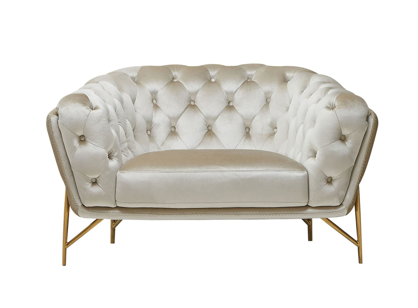 Divani Casa Stella - Transitional Beige Velvet Chair