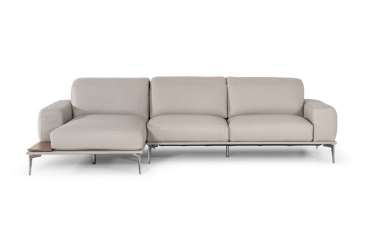 Estro Salotti Villeneuve - Modern Grey Italian Left Facing Sectional Sofa
