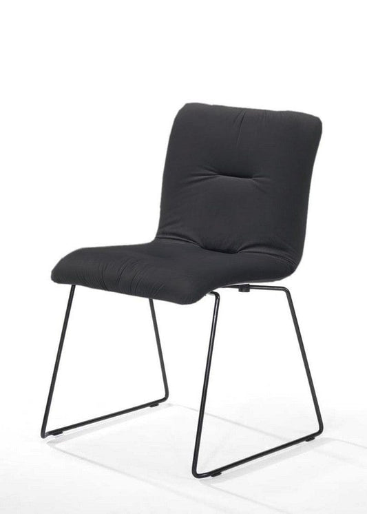 Modrest Yannis - Modern Dark Grey Fabric Dining Chair (Set of 2)