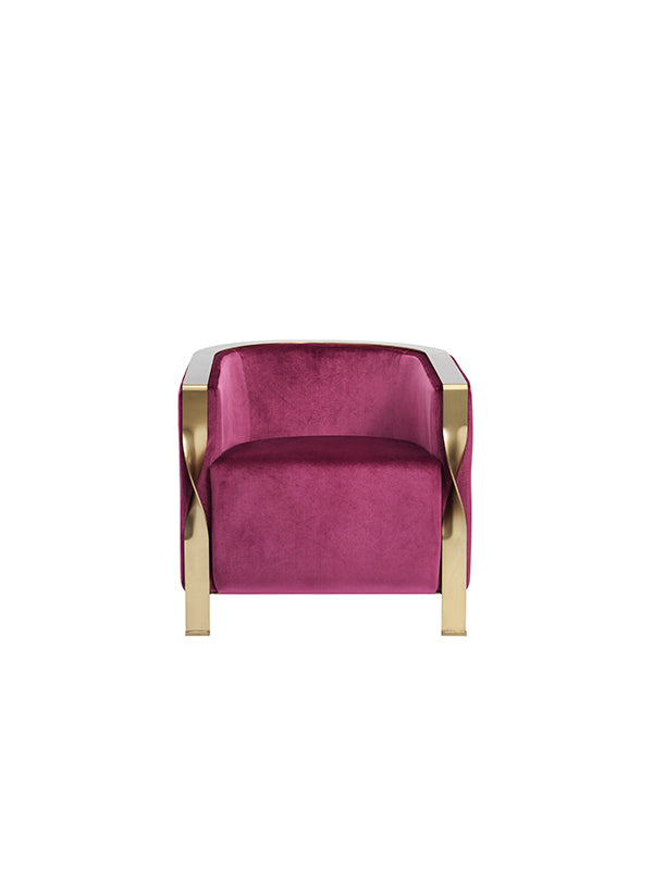 Divani Casa Anthony Modern Pink & Gold Accent Chair