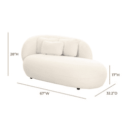 Galet Cream Velvet Chaise