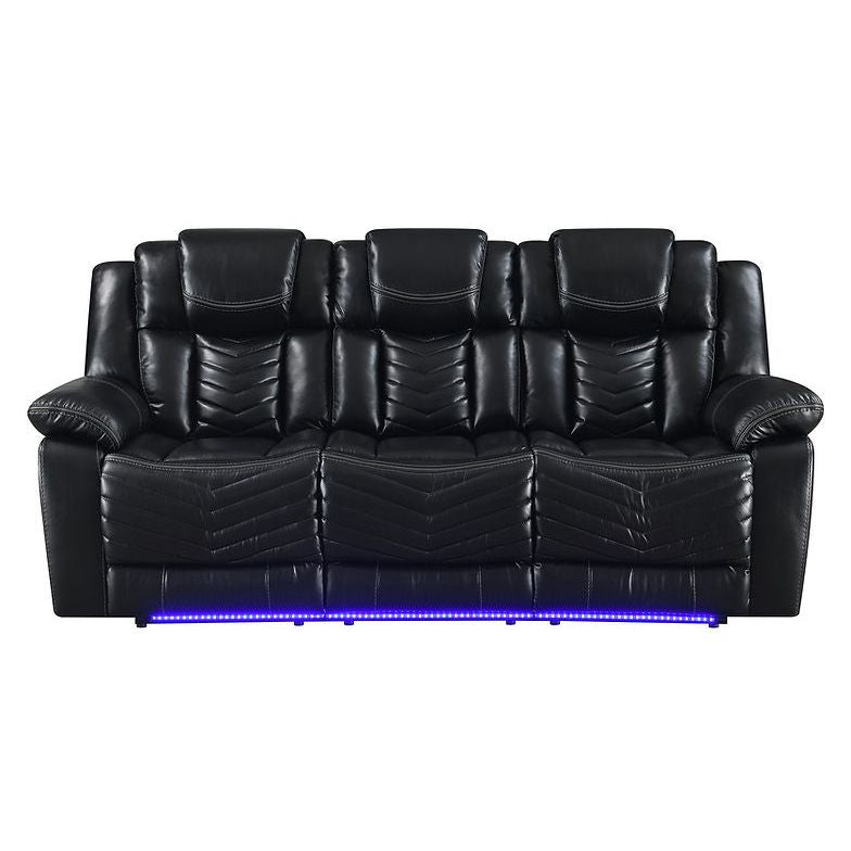 Lucky 3Pcs Reclining Set, LED, Bluetooth, Speakers Black