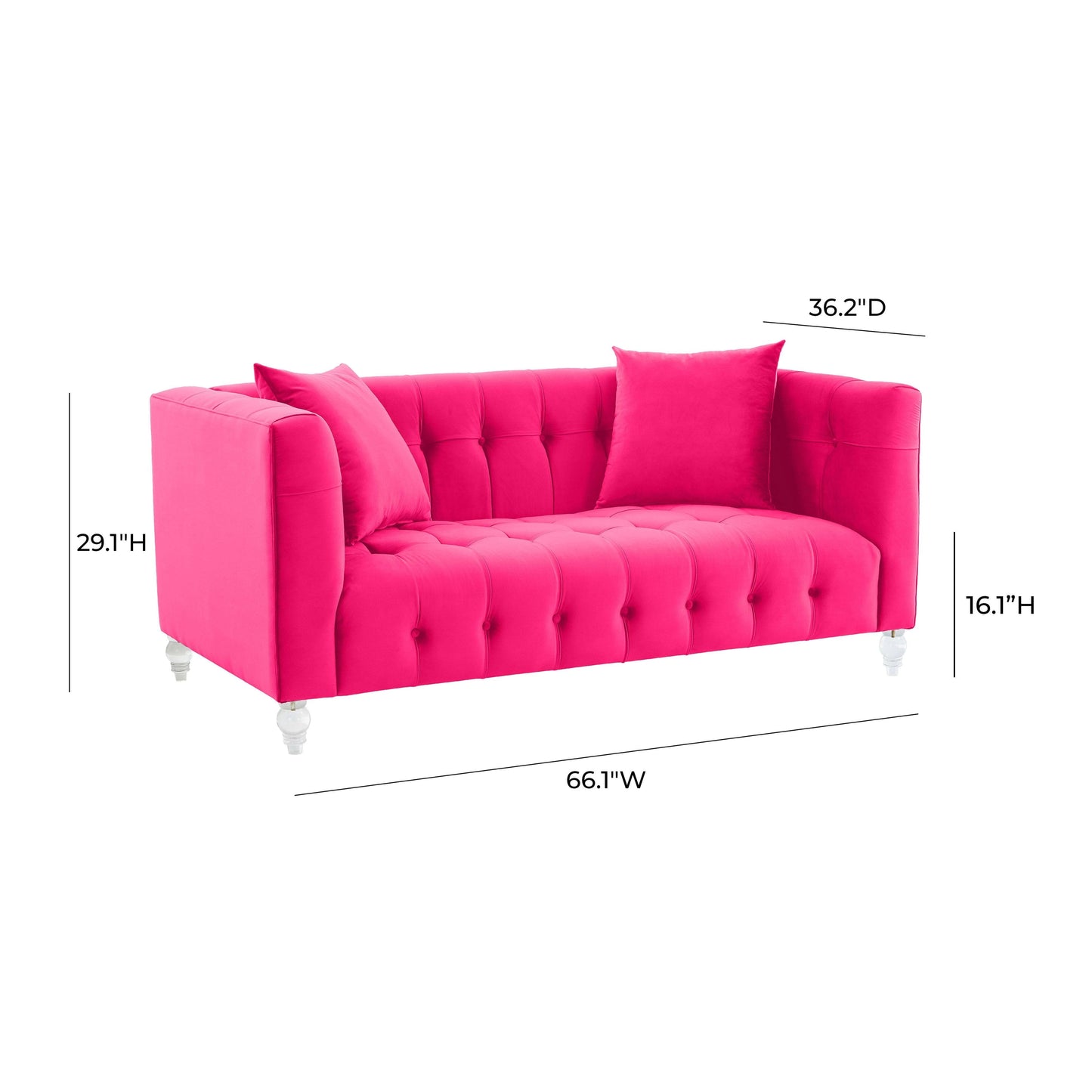 Bea New Hot pink Loveseat