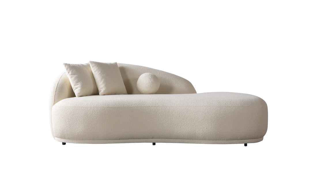 Bonita Ivory Boucle Sofa Chaise 87"