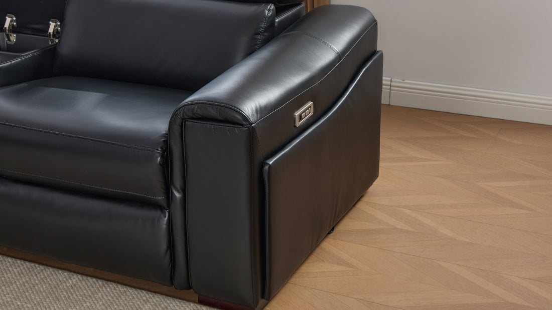 Divani Power Reclining Sectional (Black)