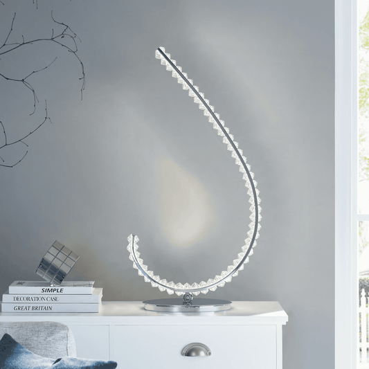 GRACE CRYSTAL 16W TABLE LAMP // TOUCH & DIMMABLE (L CHROME)