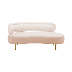 Tischa Cream Boucle & Blush Velvet Sofa