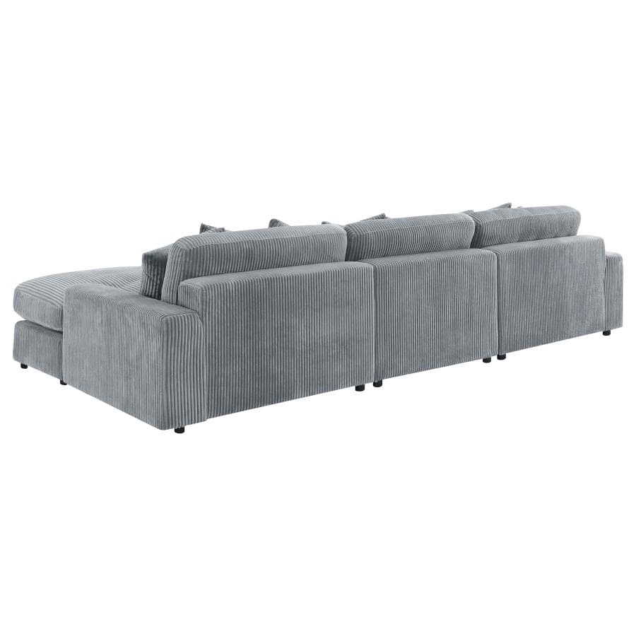 Blaine 3-Piece Upholstered Reversible Chaise Sectional Sofa Fog