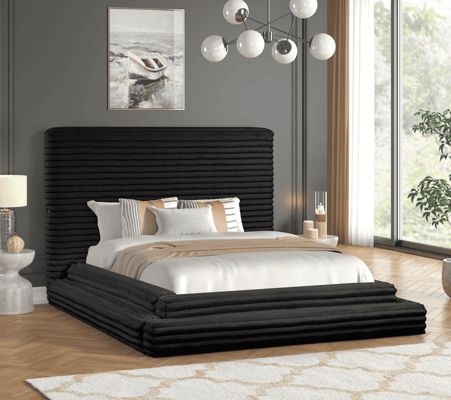 Mariah Black Platform Bed - Queen, King **NEW ARRIVAL**