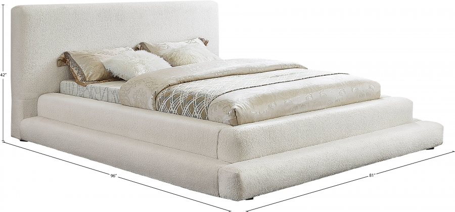 Dane Teddy Fabric Full Bed - Cream