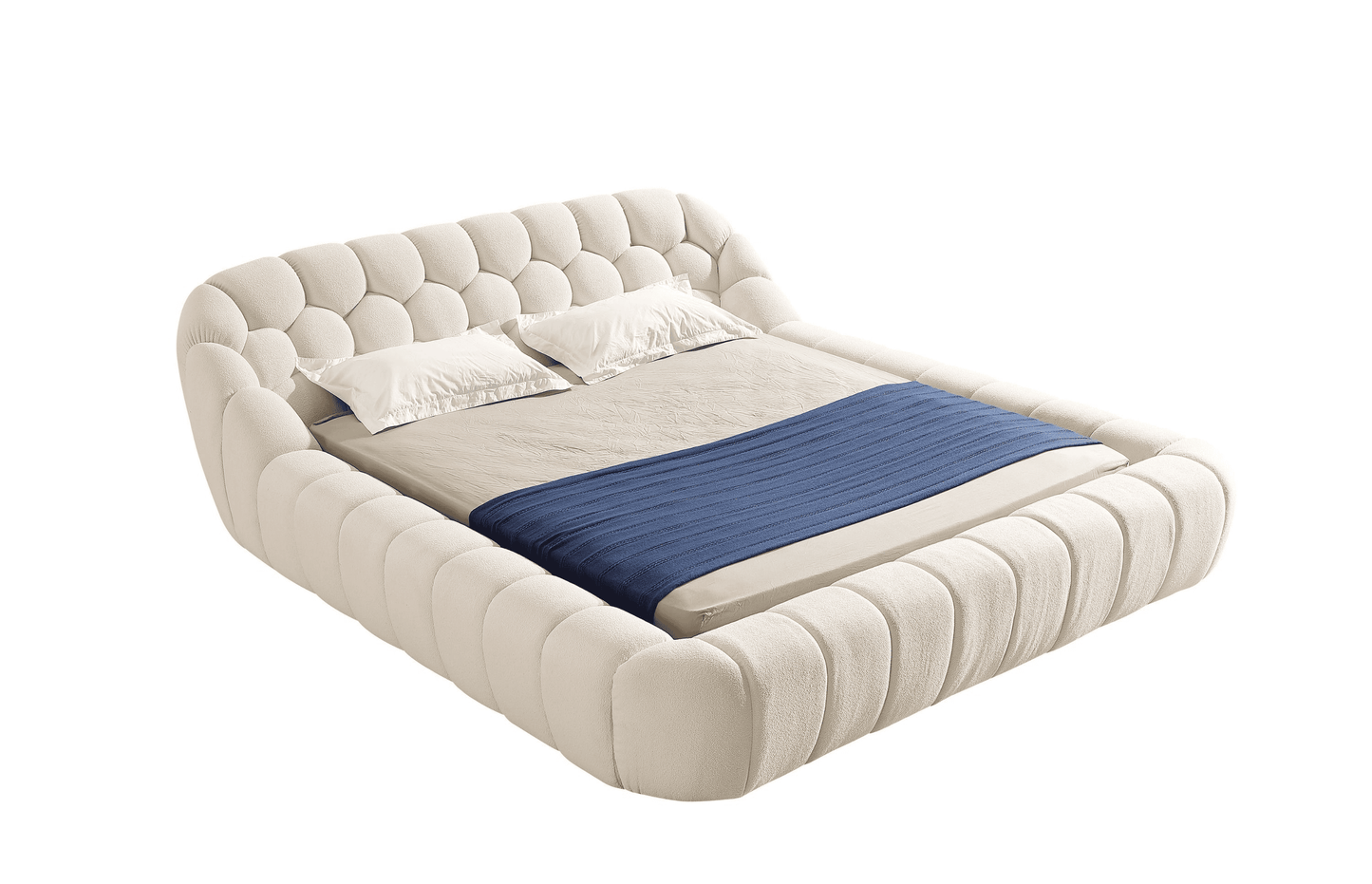 Divani Casa Yolonda - Modern Off-White Fabric Bed