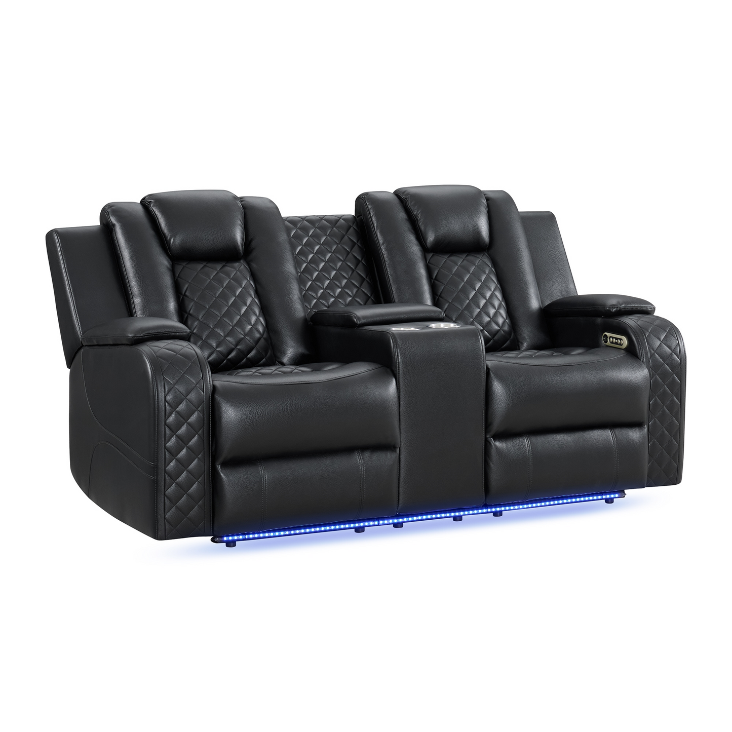 2pcs Carlo Black Reclining living room Set