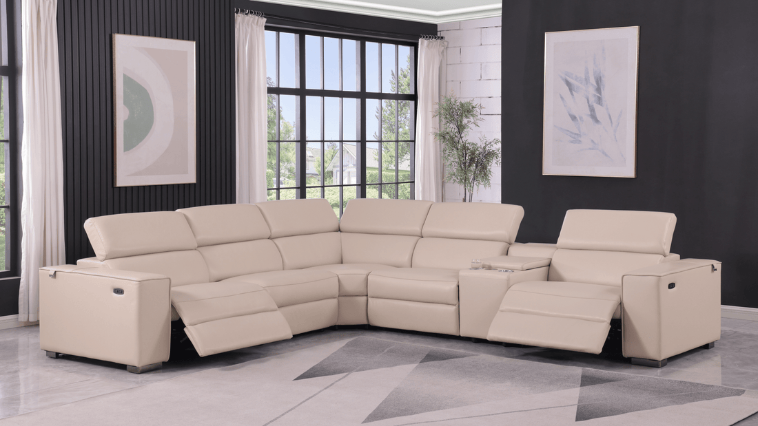 Picasso Power Reclining Sectional 6pcs Beige