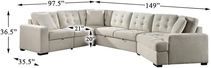 Logansport 4-Piece Sectional with Pull-out Bed and Pull-out Ottoman